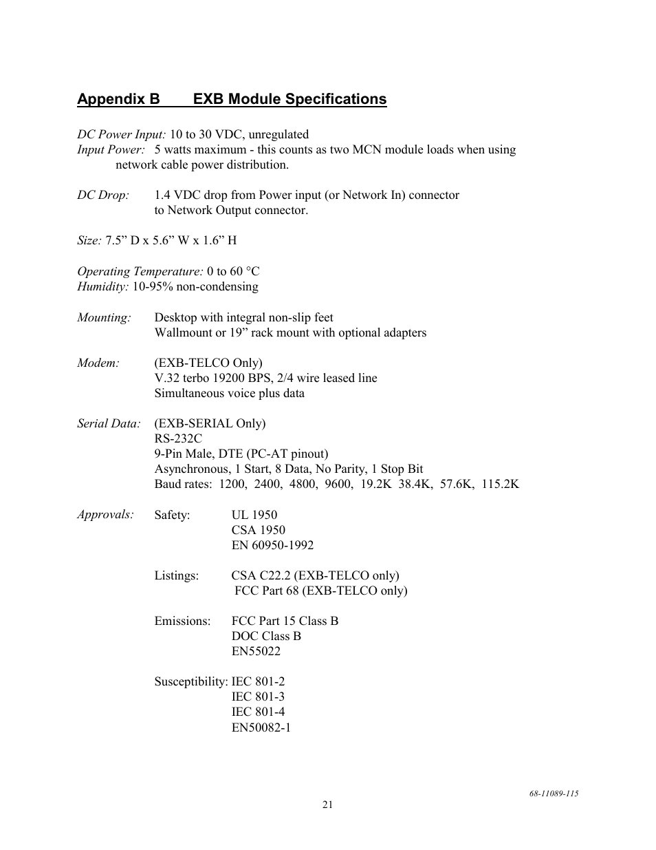 CTI Products EXB-232 Asynchronous Serial System Extender User Manual | Page 25 / 31