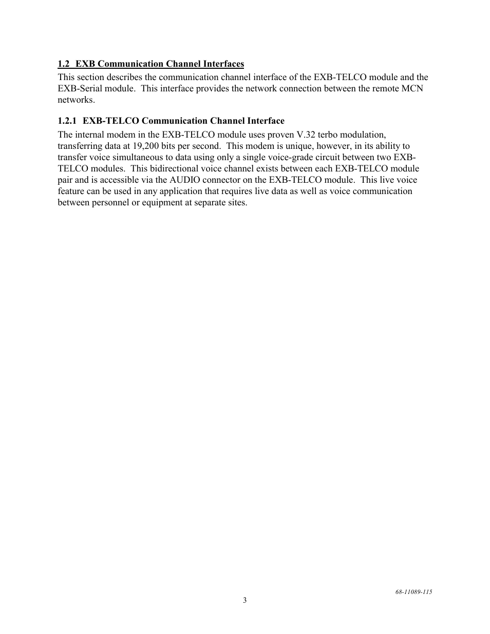 Exb communication channel interfaces, Exb-telco communication channel interface | CTI Products EXB-232 Asynchronous Serial System Extender User Manual | Page 7 / 31