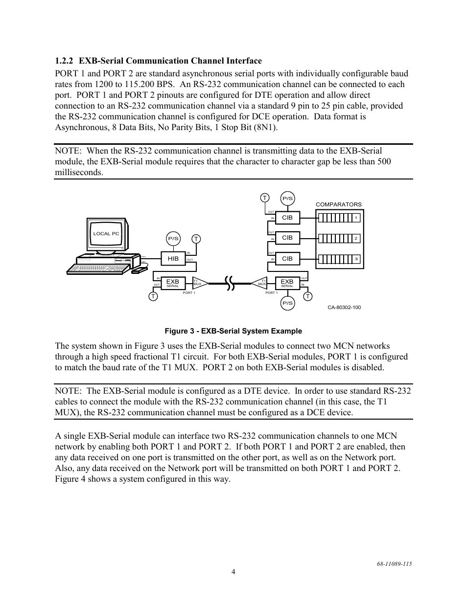 Exb-serial communication channel interface, Figure 3 - exb-serial system example | CTI Products EXB-232 Asynchronous Serial System Extender User Manual | Page 8 / 31