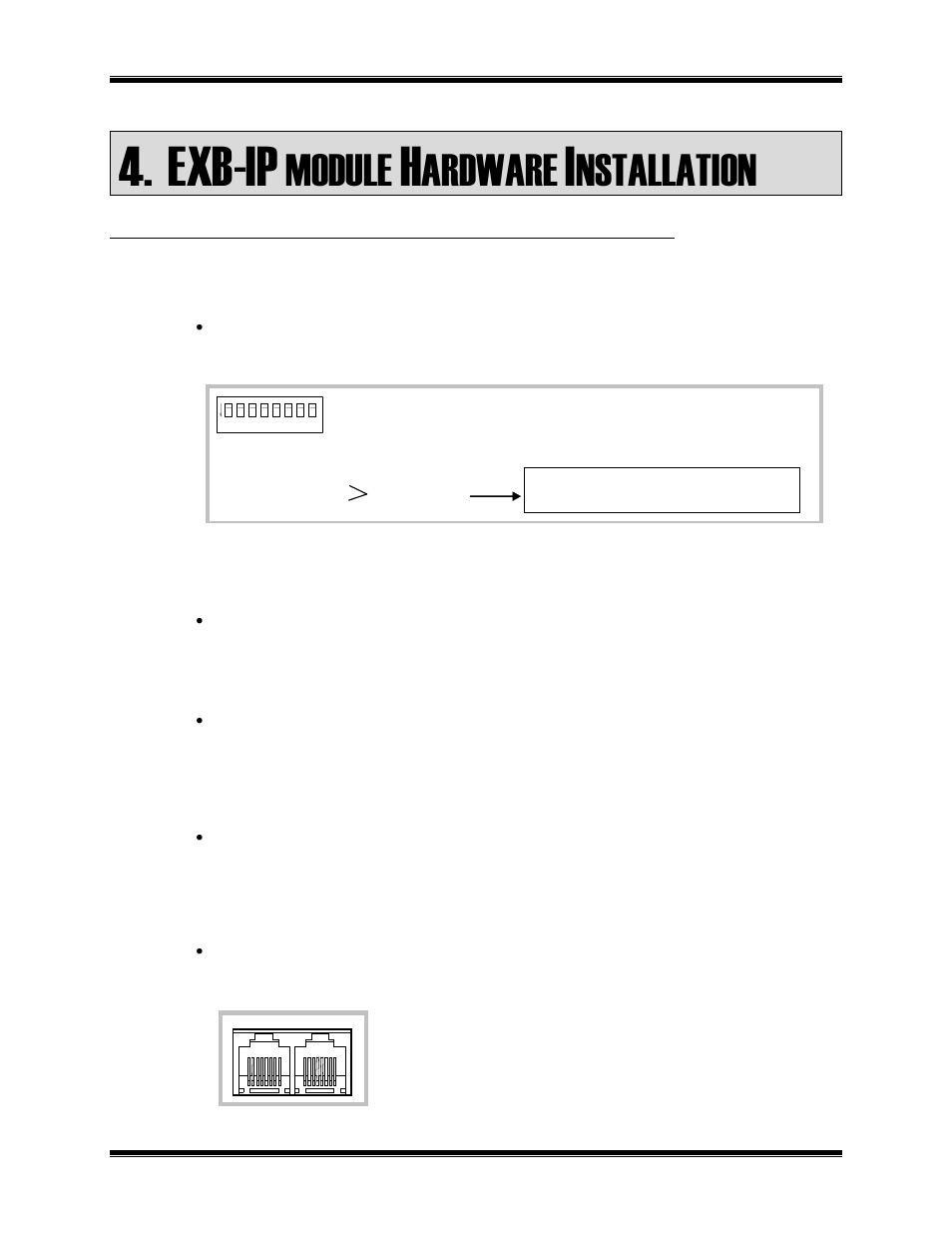 Exb-ip module hardware installation, Install exb-ip modules into the ip network, A) set the option switches | Desk, wall, or rack mounting, Grounding, Mcn network connection, Nstall, Exb-ip, Modules into the, Etwork | CTI Products EXB-IP Ethernet System Extender User Manual | Page 33 / 63