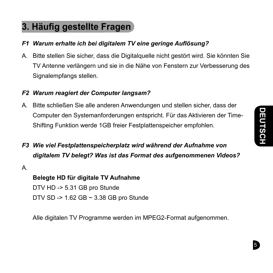 Häufig gestellte fragen | GIGABYTE GT-U7200 User Manual | Page 13 / 49