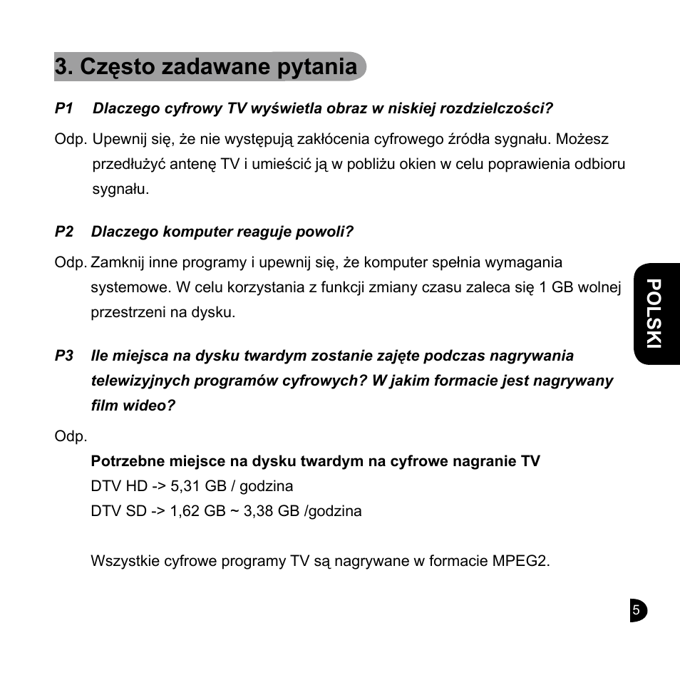 Często zadawane pytania | GIGABYTE GT-U7200 User Manual | Page 33 / 49