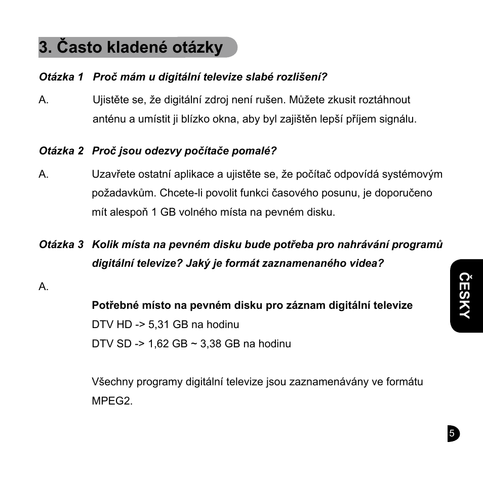 Často kladené otázky, English, English česky english | GIGABYTE GT-U7200 User Manual | Page 37 / 49