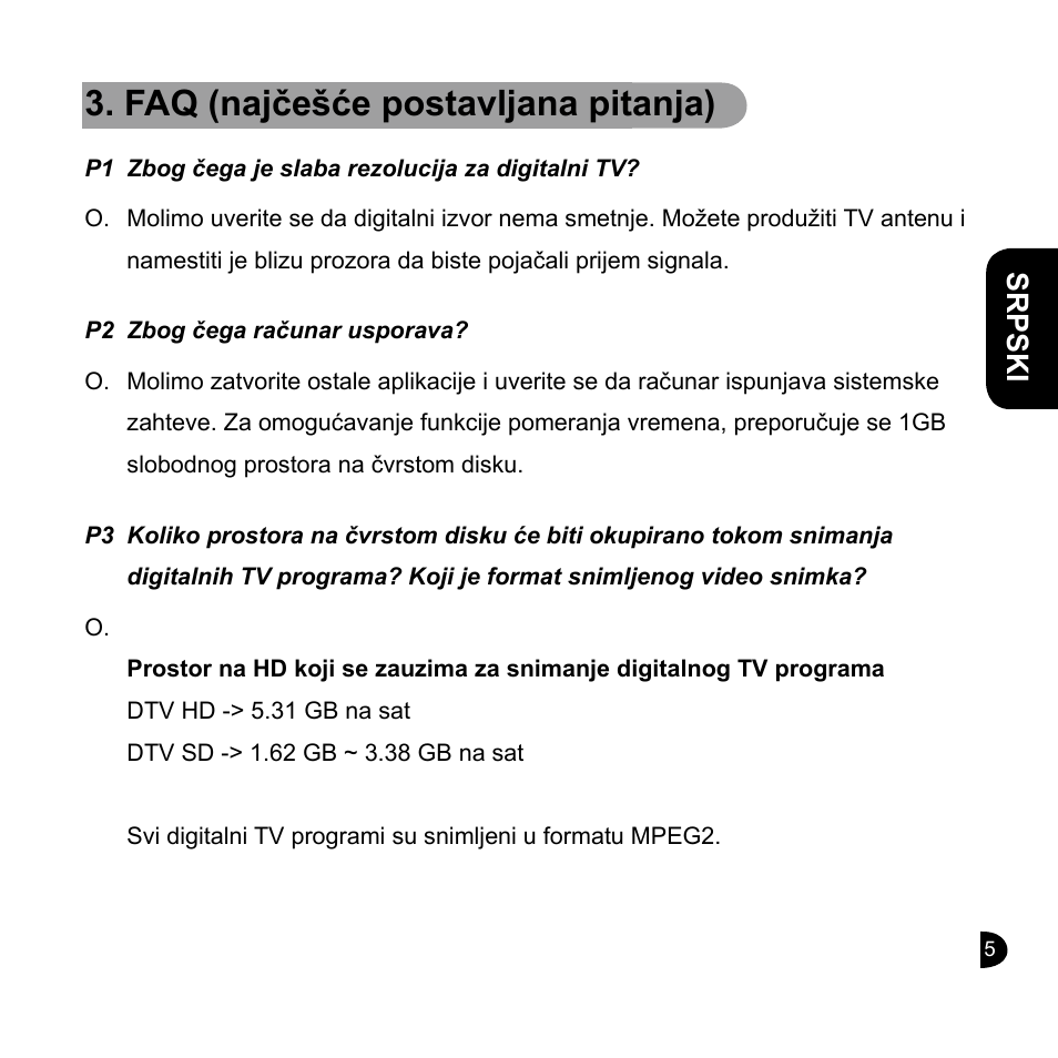 Faq (najčešće postavljana pitanja), English srpski english english english | GIGABYTE GT-U7200 User Manual | Page 49 / 49