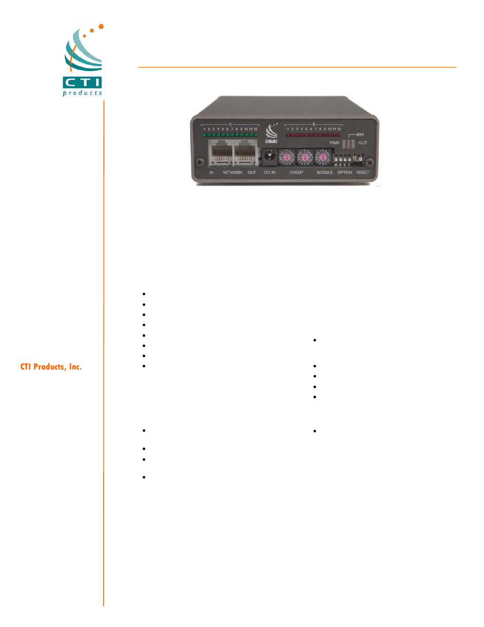 CTI Products GPIO General Purpose I/O Interface User Manual | 3 pages
