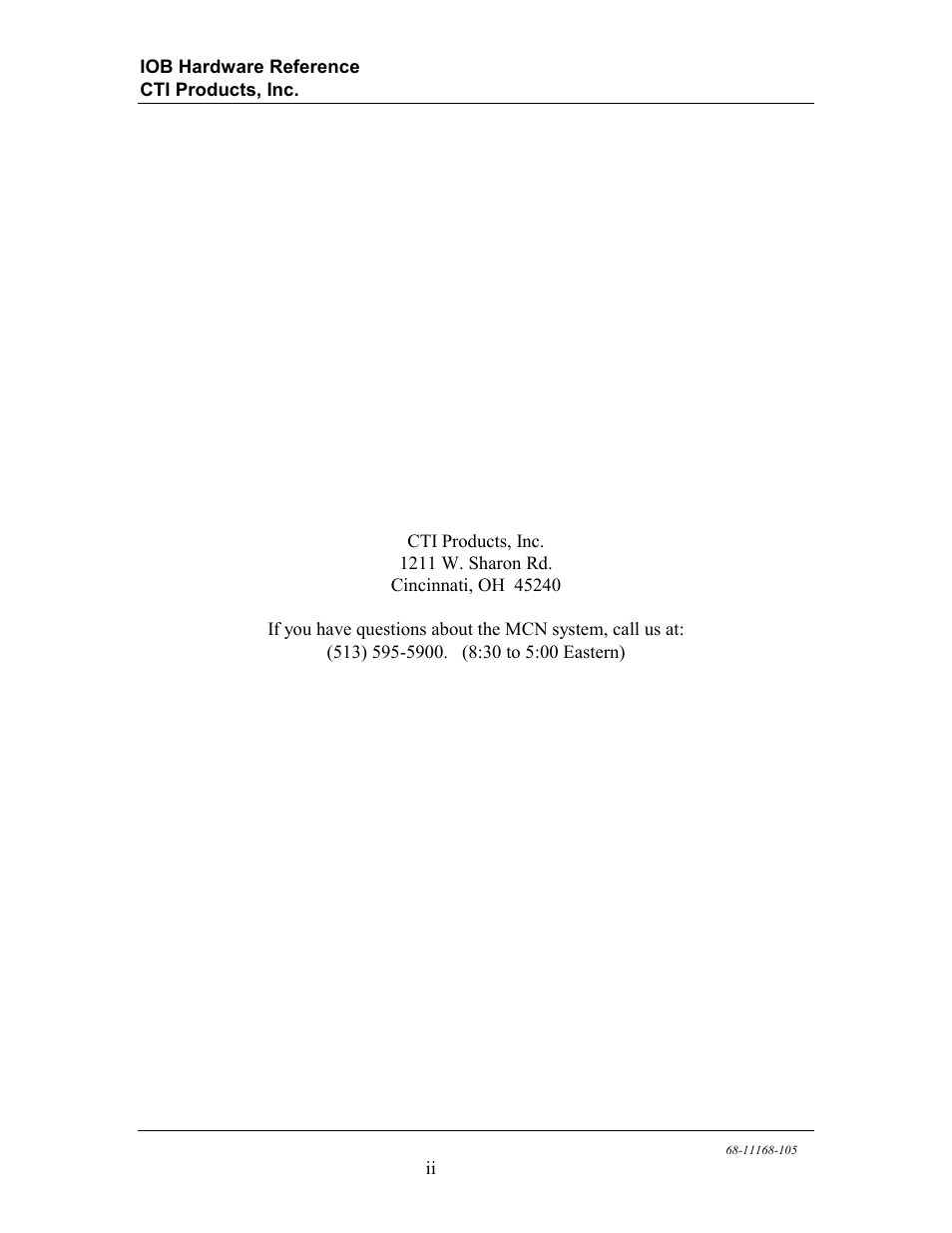 CTI Products IOB I/O Interface User Manual | Page 4 / 33