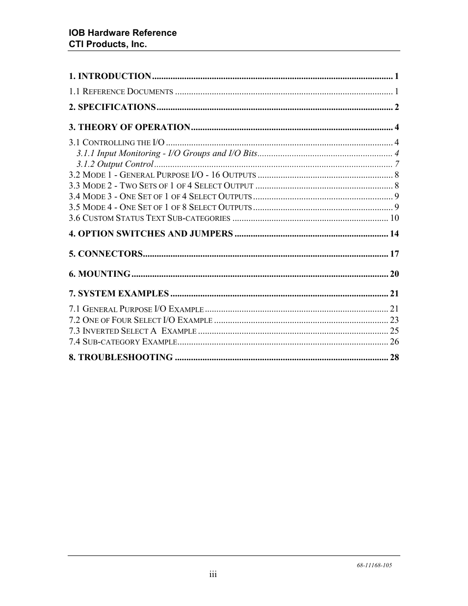 CTI Products IOB I/O Interface User Manual | Page 5 / 33