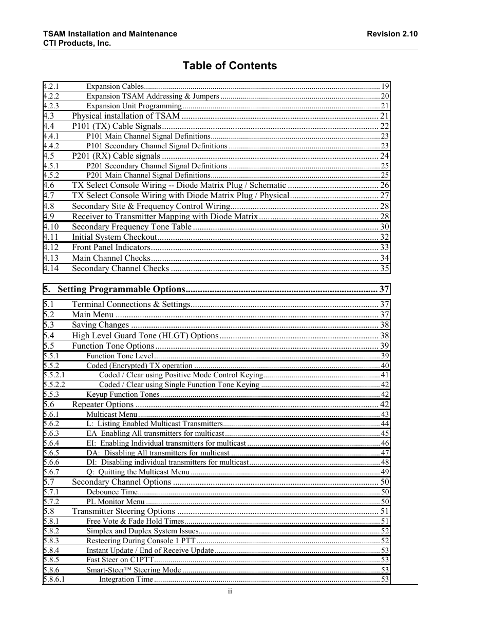 CTI Products TSAM Transmitter Steering & Audio Matrix User Manual | Page 4 / 97