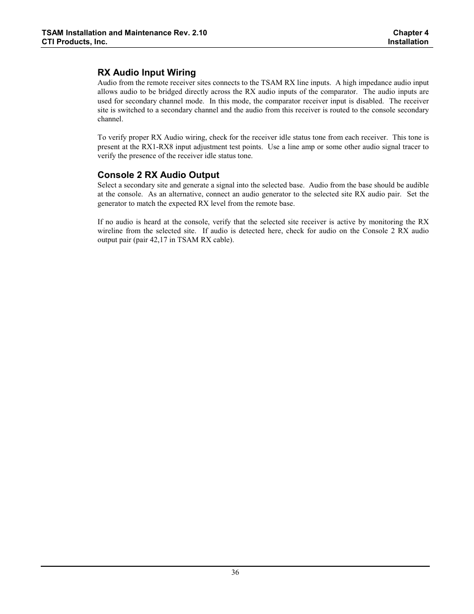 CTI Products TSAM Transmitter Steering & Audio Matrix User Manual | Page 44 / 97