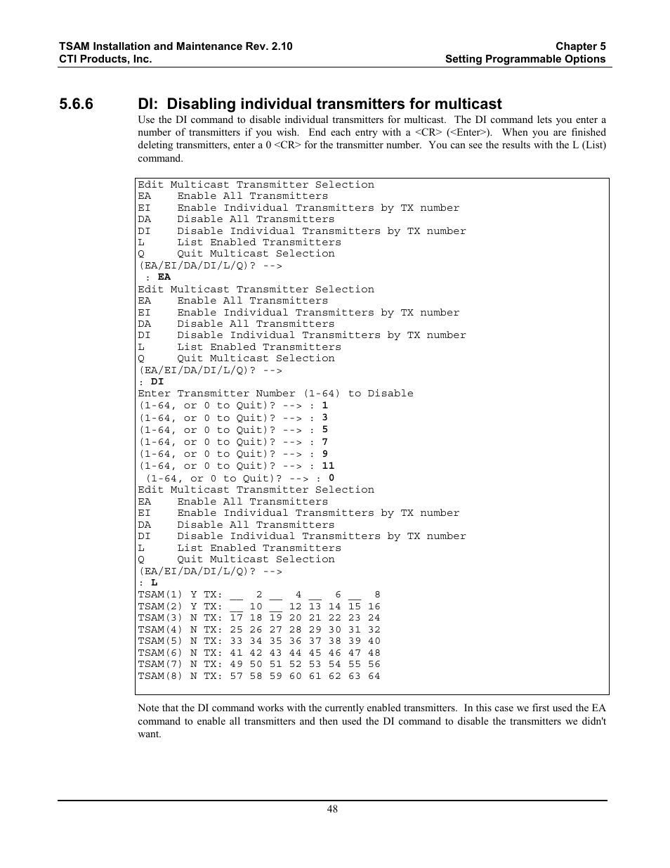 CTI Products TSAM Transmitter Steering & Audio Matrix User Manual | Page 56 / 97