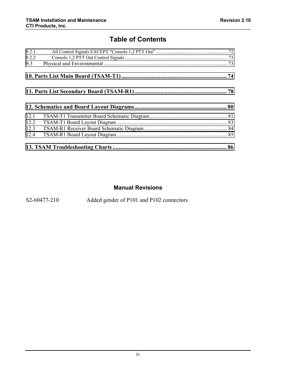 CTI Products TSAM Transmitter Steering & Audio Matrix User Manual | Page 6 / 97