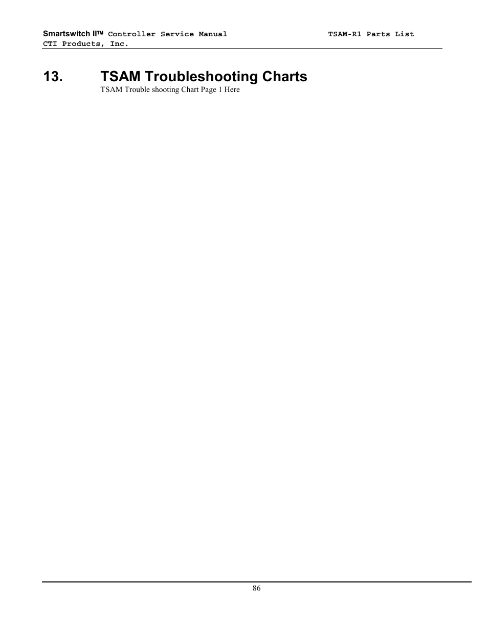 Tsam troubleshooting charts | CTI Products TSAM Transmitter Steering & Audio Matrix User Manual | Page 94 / 97