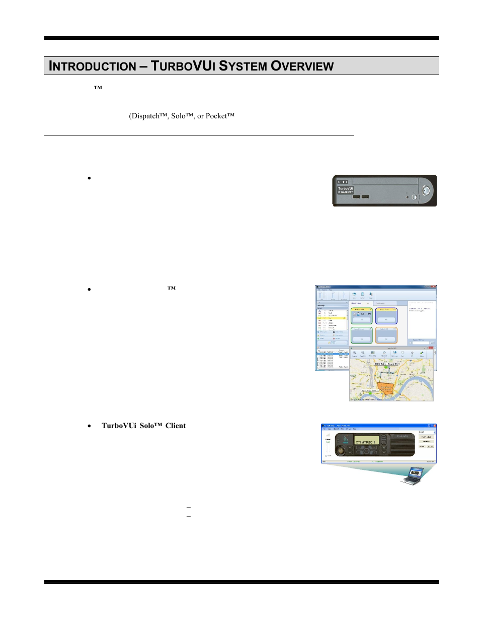 Introduction – turbovui system overview, Urbo, Omponents | CTI Products TurboVUi Solo Client Software User Manual | Page 4 / 16