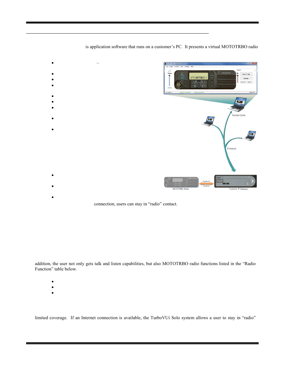 Urbo, Lient, Simultaneous radio sharing | Remote radio access, Turbovui solo user guide | CTI Products TurboVUi Solo Client Software User Manual | Page 6 / 16