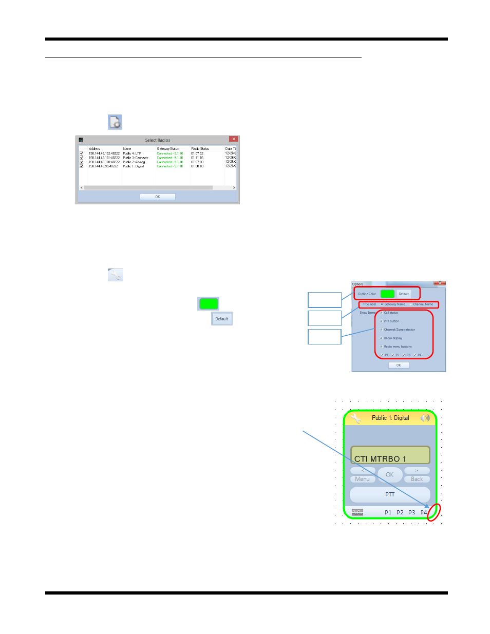 Add radio controllers, Radio channel configuration, Ayout | CTI Products TurboVUi Dispatch Client Software User Manual | Page 16 / 48