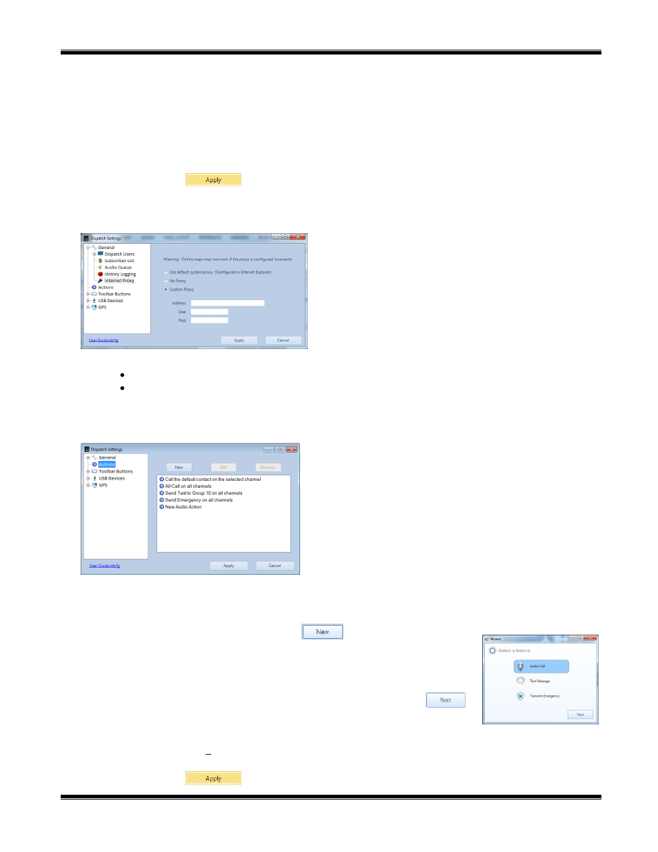Available disk space, Estimated storage remaining, Drive speed | Sub-título internet proxy, Título actions | CTI Products TurboVUi Dispatch Client Software User Manual | Page 23 / 50