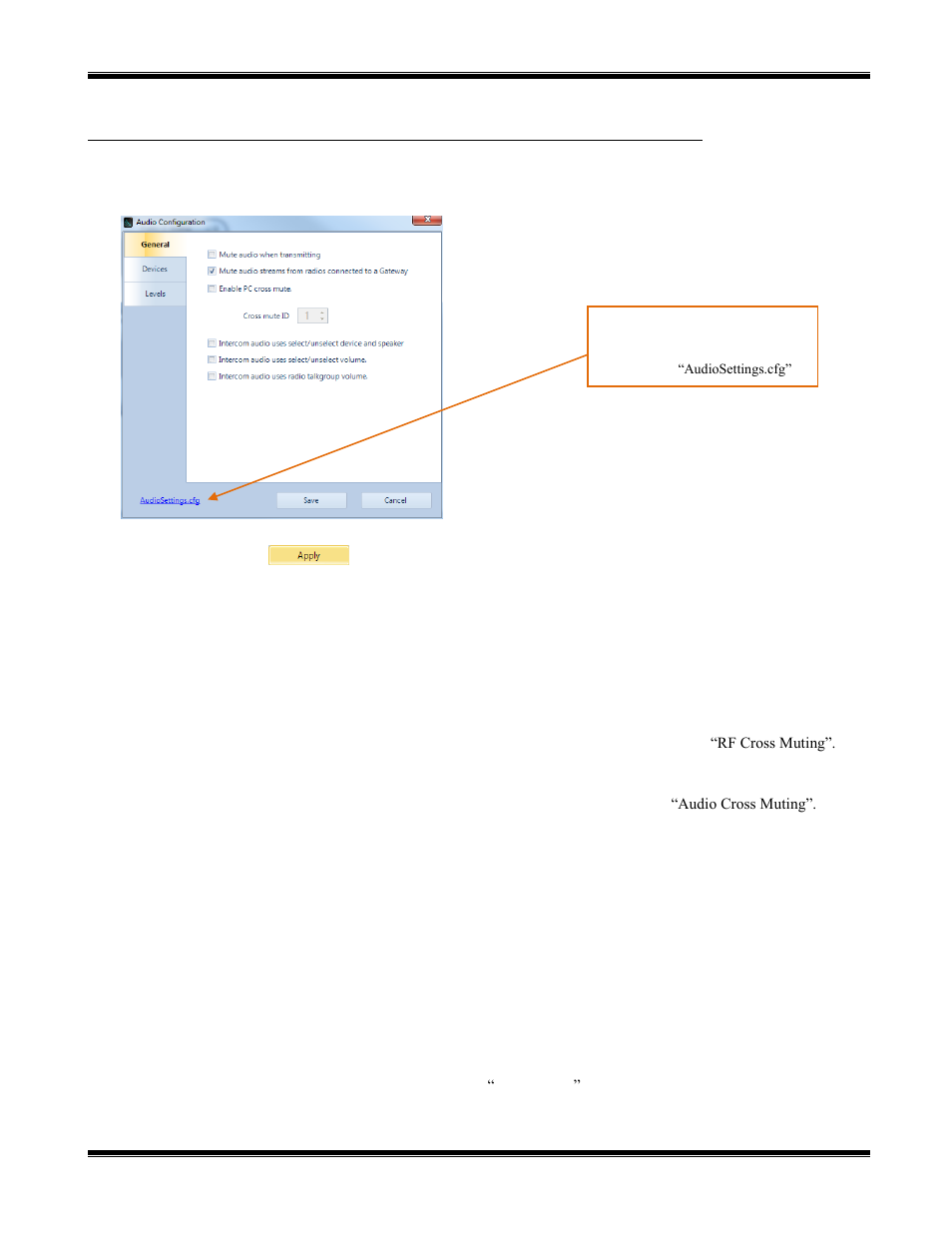 Configuración de audio, Pestaña general, Audio quality (calidad de audio) | Onfiguración de, Udio | CTI Products TurboVUi Dispatch Client Software User Manual | Page 33 / 50