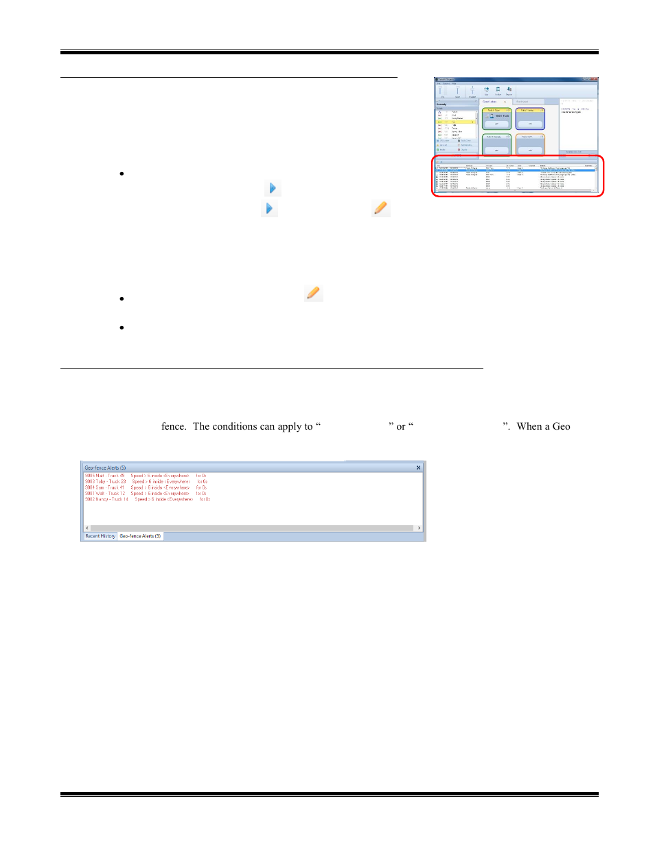 Ecent, Istory, Anel | Fence, Lerts, Turbovui dispatch user guide | CTI Products TurboVUi Dispatch Client Software User Manual | Page 11 / 32