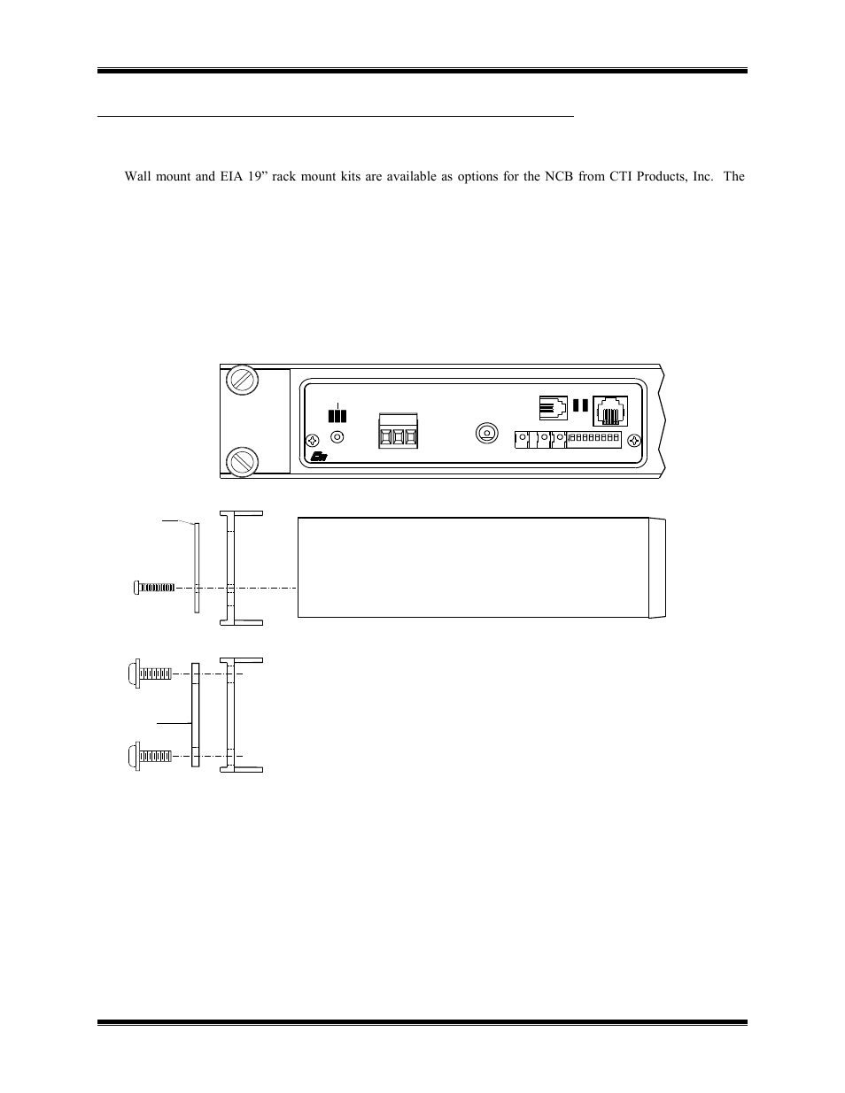 E appendix b, Rack mount option, Ppendix | Ounting, Ptions, Figure 9 ncb module rack mounting | CTI Products NCB/AY with Serial Interface User Manual | Page 40 / 54