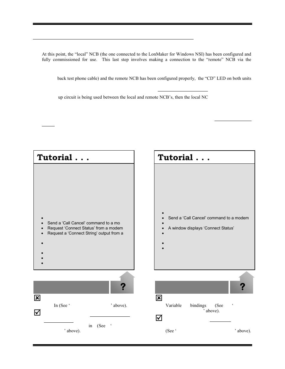 Ontrolling the, Onnection, Tutorial | CTI Products NCB/EM with External PSTN Modem User Manual | Page 23 / 63