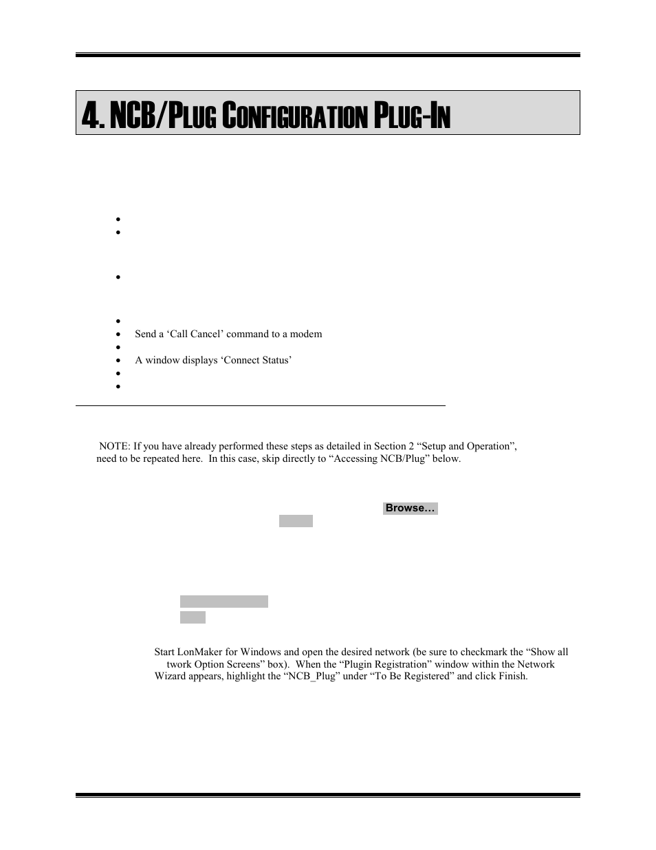 Ncb/plug, Ncb/p, Dial string entry (in directory object) | Onfiguration | CTI Products NCB/EM with External PSTN Modem User Manual | Page 36 / 63