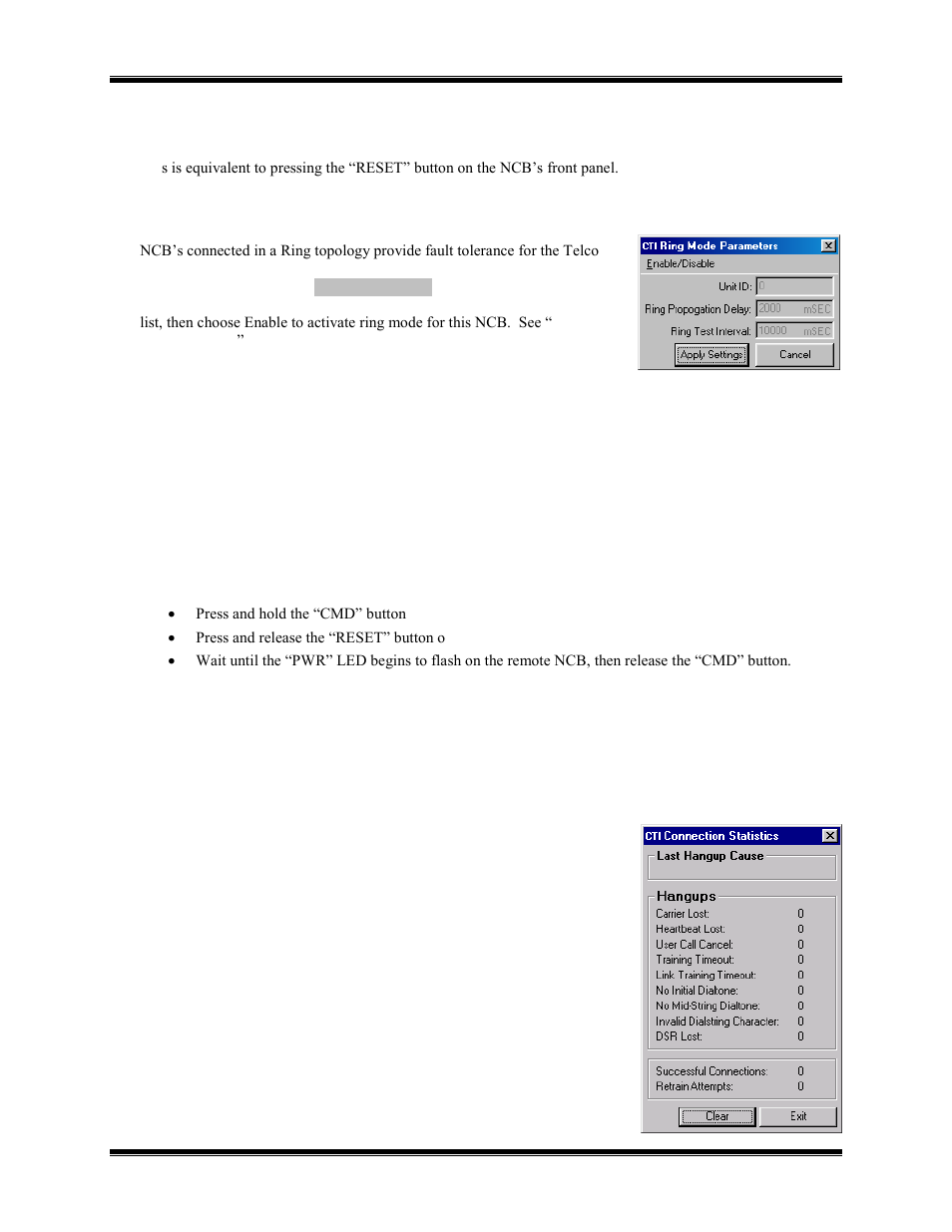 CTI Products NCB/EM with External PSTN Modem User Manual | Page 38 / 63