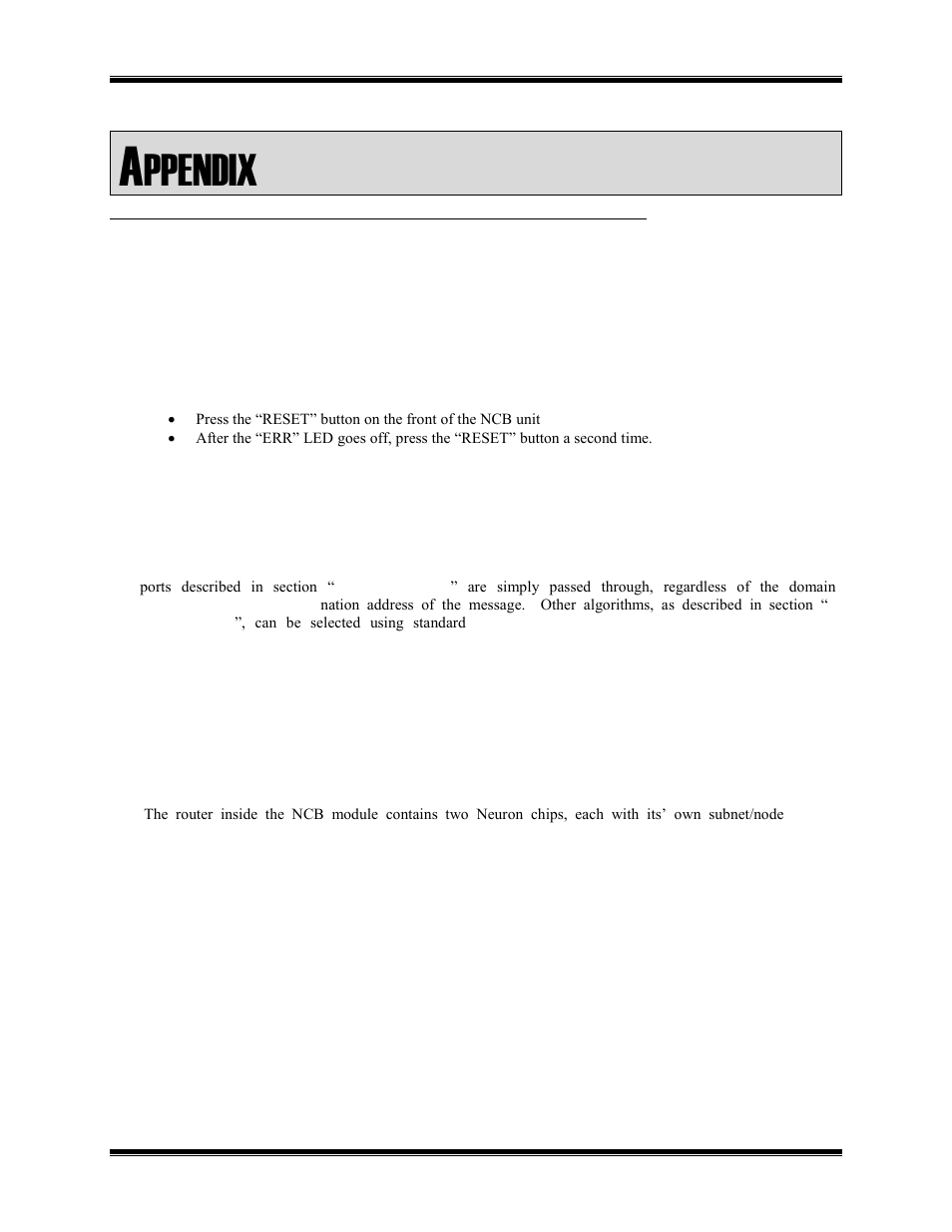 Ppendix | CTI Products NCB/EM with External PSTN Modem User Manual | Page 40 / 63