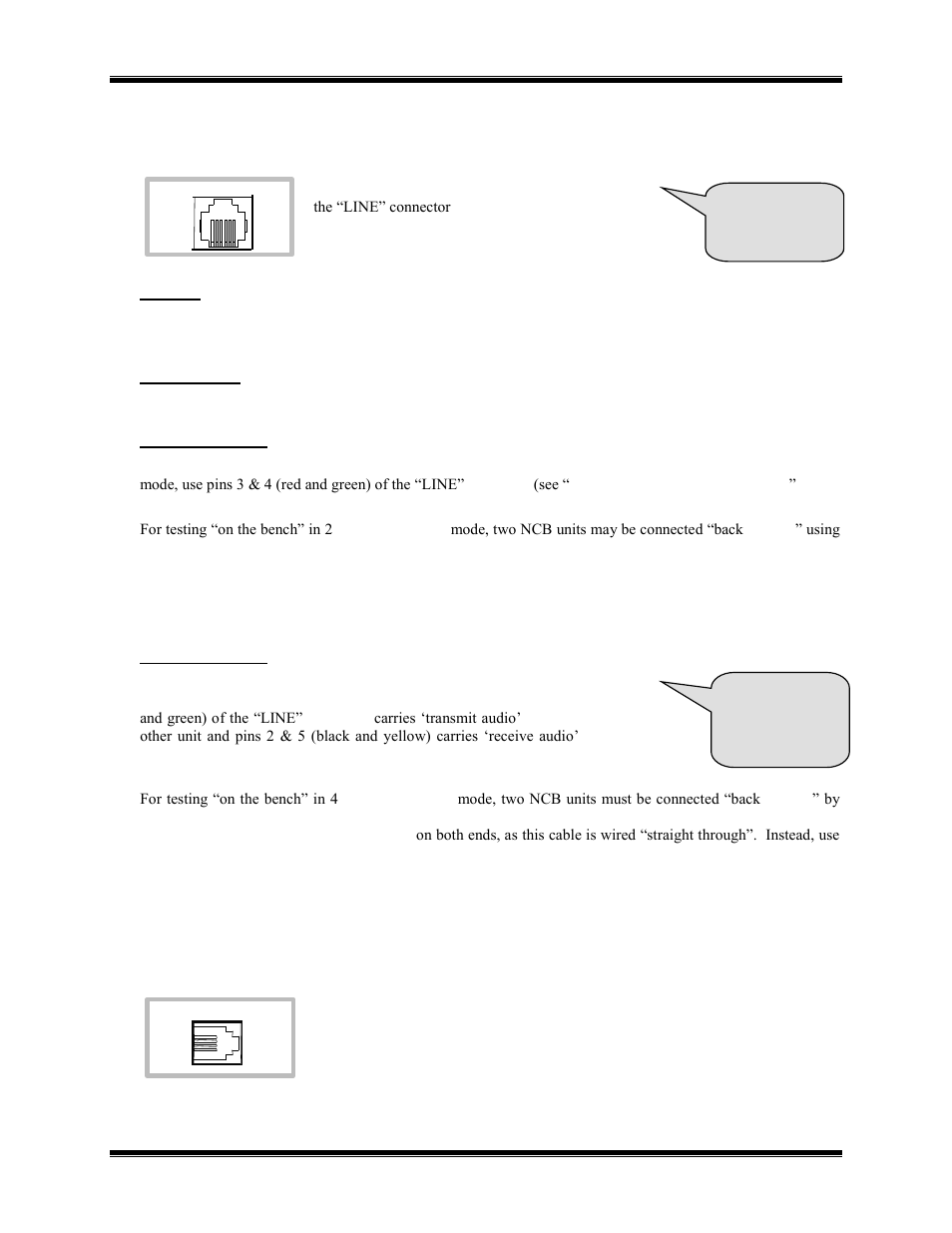 Telephone line connection, Handset connection | CTI Products NCB/IM with Internal PSTN Modem User Manual | Page 18 / 56