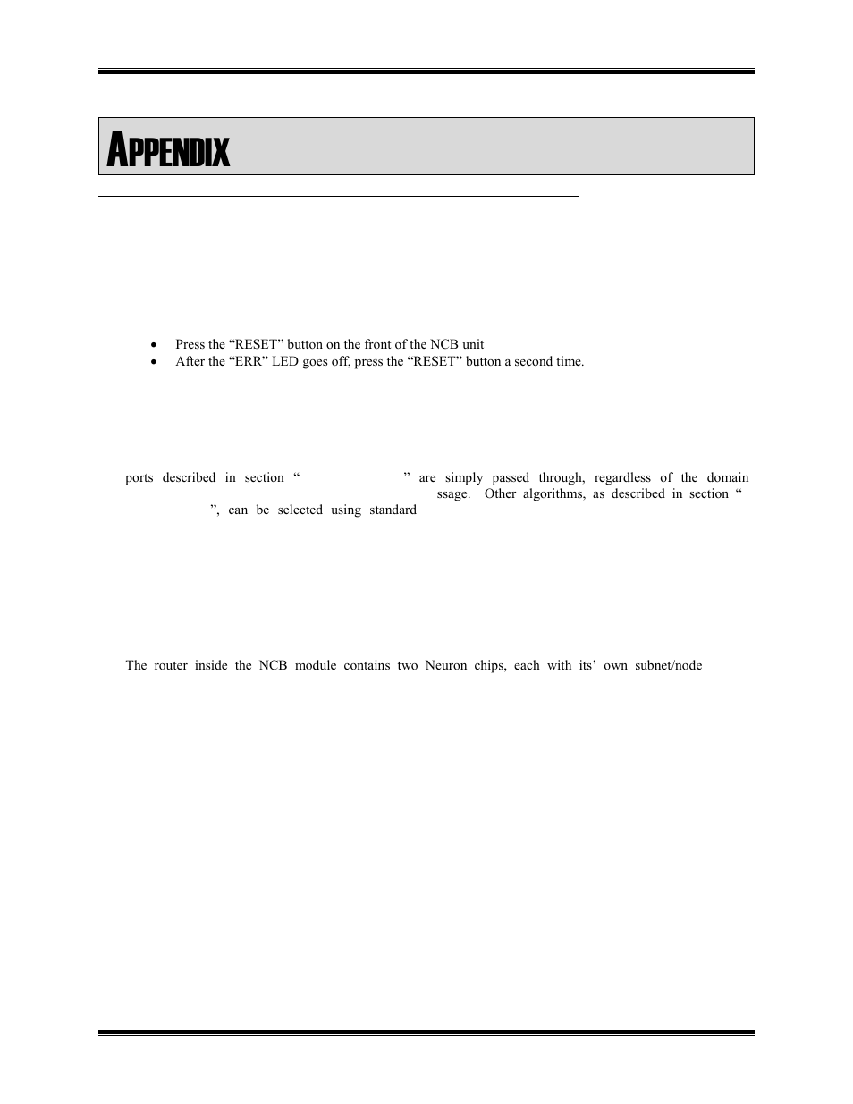 Ppendix | CTI Products NCB/IM with Internal PSTN Modem User Manual | Page 37 / 56