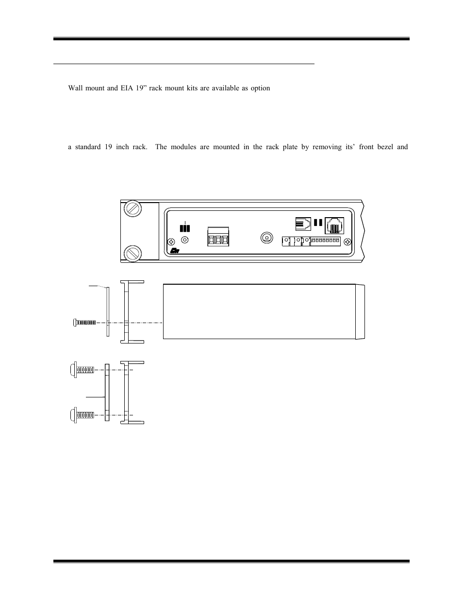 Rack mount option, Ppendix, Ounting | Ptions, Figure 8 ncb module rack mounting | CTI Products NCB/IM with Internal PSTN Modem User Manual | Page 39 / 56