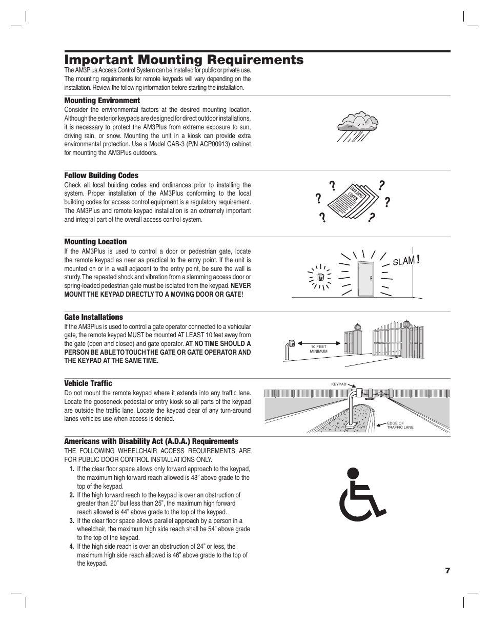 Important mounting requirements | Controlled Products Systems Group AM3PLUS User Manual | Page 7 / 20