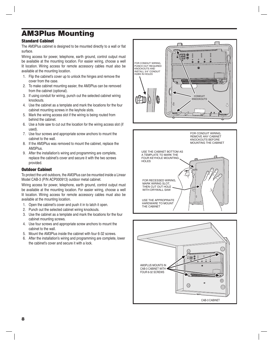 Am3plus mounting | Controlled Products Systems Group AM3PLUS User Manual | Page 8 / 20