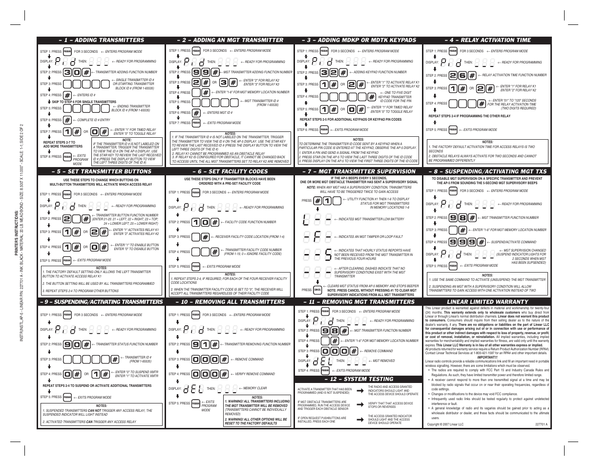 12 – system testing | Controlled Products Systems Group AP-5 User Manual | Page 2 / 2