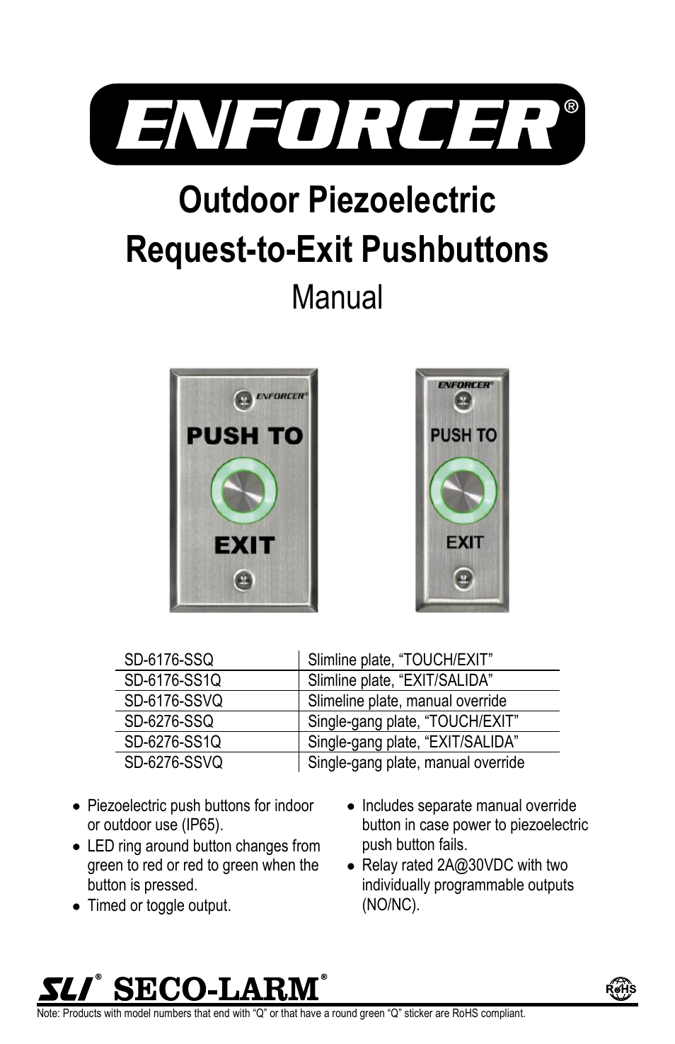 Controlled Products Systems Group SD-6276-SS1Q User Manual | 4 pages