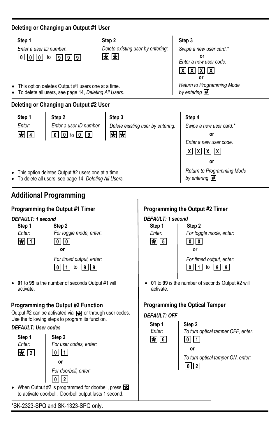 Additional programming | Controlled Products Systems Group SK-1323-SDQ User Manual | Page 12 / 15