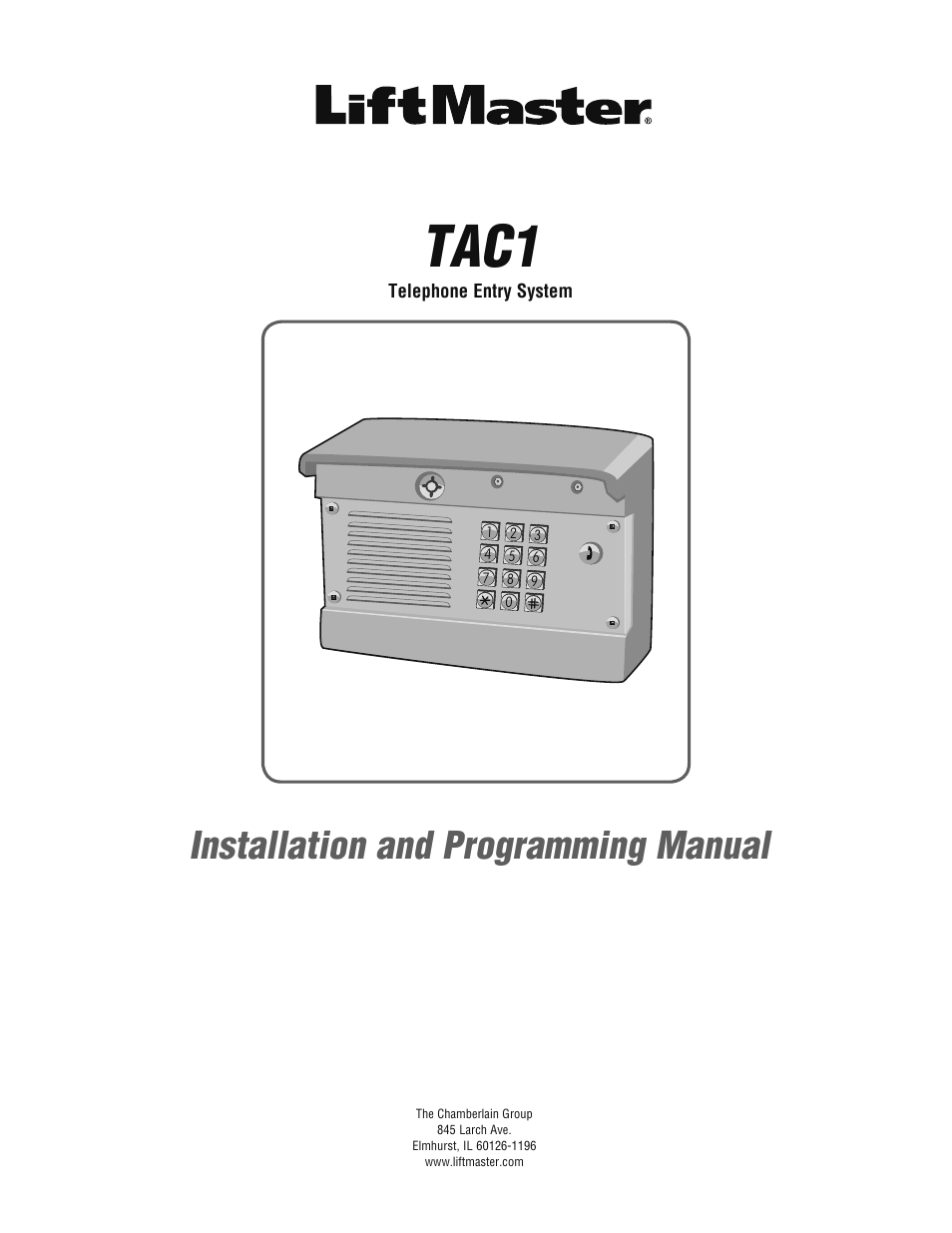Chamberlain TAC1 User Manual | 20 pages