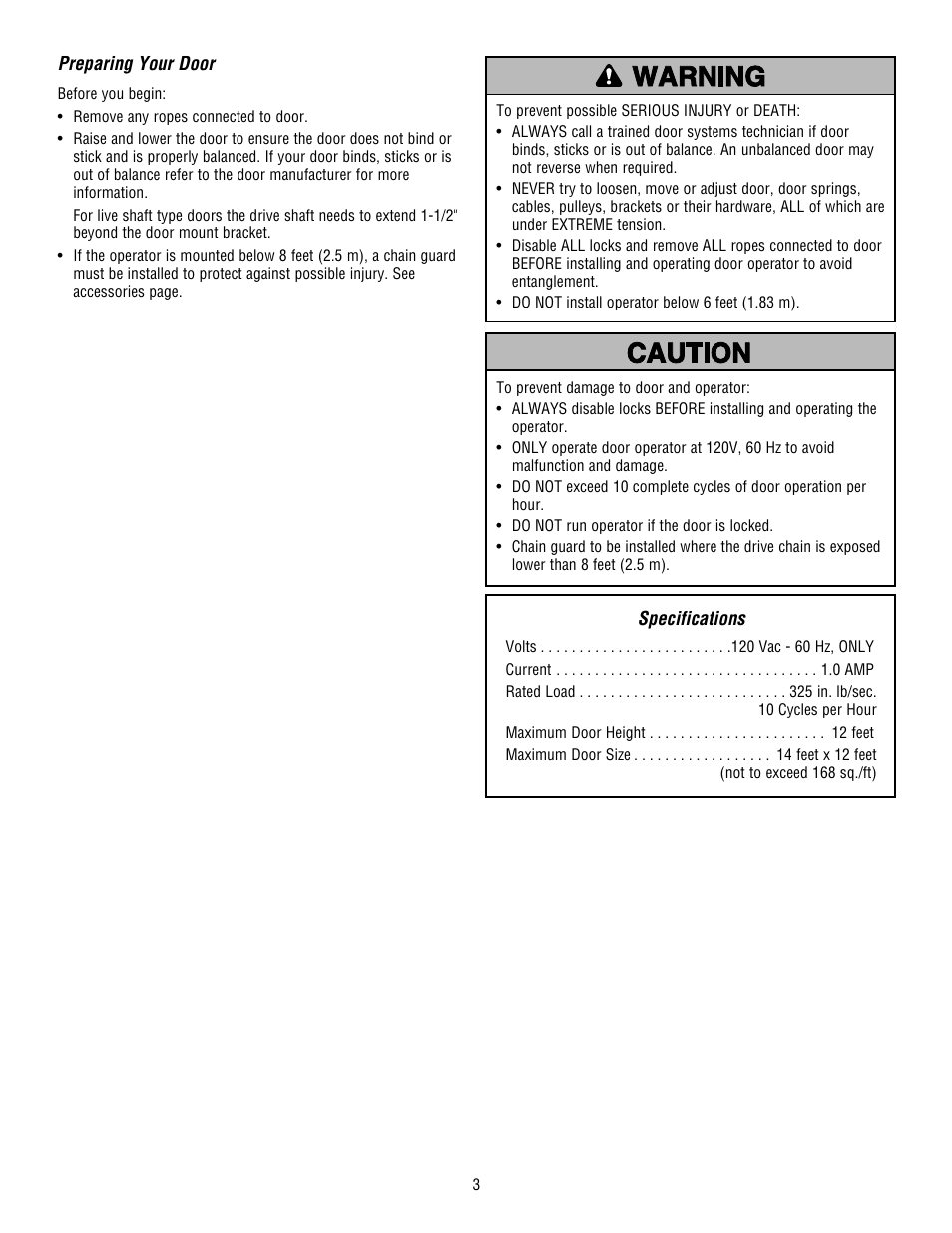 Preparing your door | Controlled Products Systems Group 3950 User Manual | Page 3 / 24