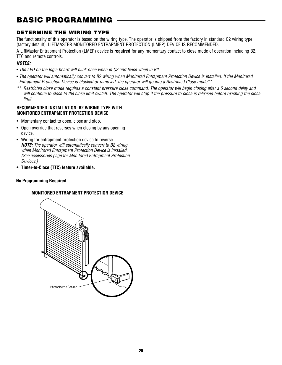 Basic programming, Determine the wiring type | Controlled Products Systems Group CDO MD L/H Hoist 1/2hp 115v User Manual | Page 20 / 28