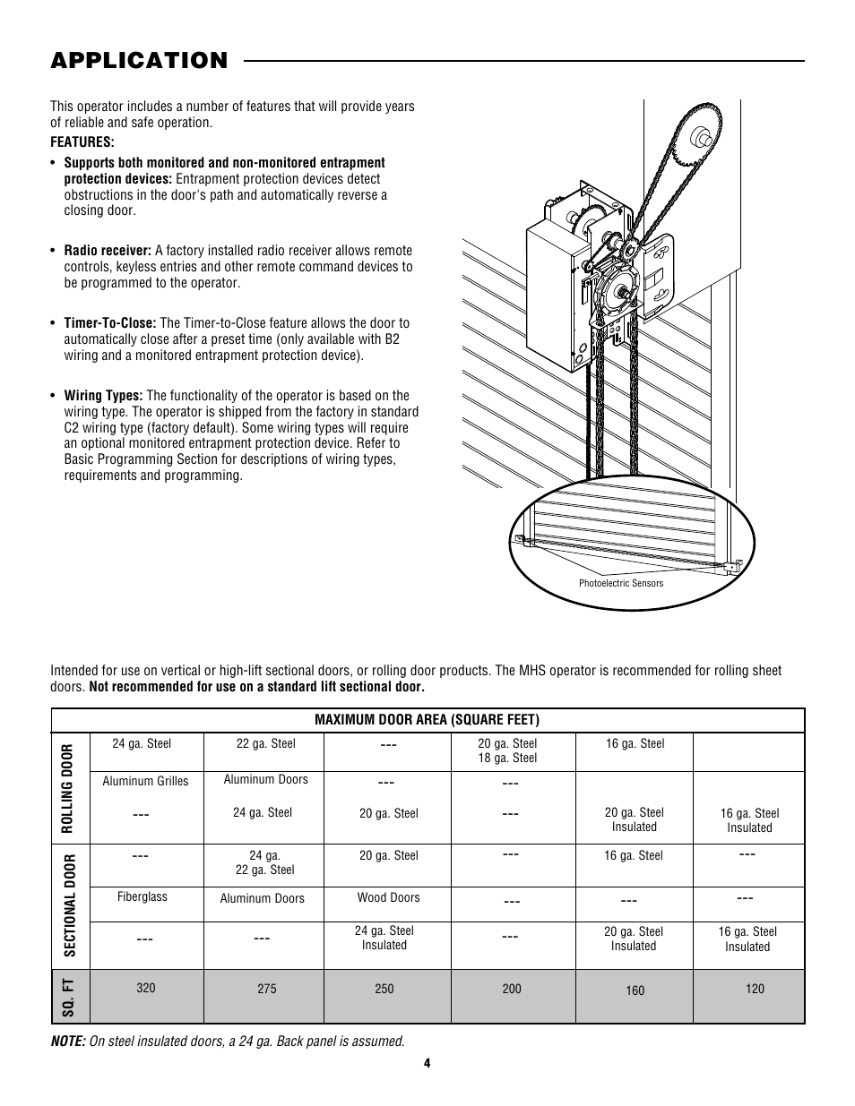 Application | Controlled Products Systems Group CDO MD L/H Hoist 1/2hp 115v User Manual | Page 4 / 28