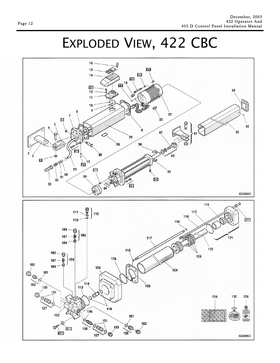 422 cbc, Xploded | Controlled Products Systems Group 1042001 User Manual | Page 12 / 28