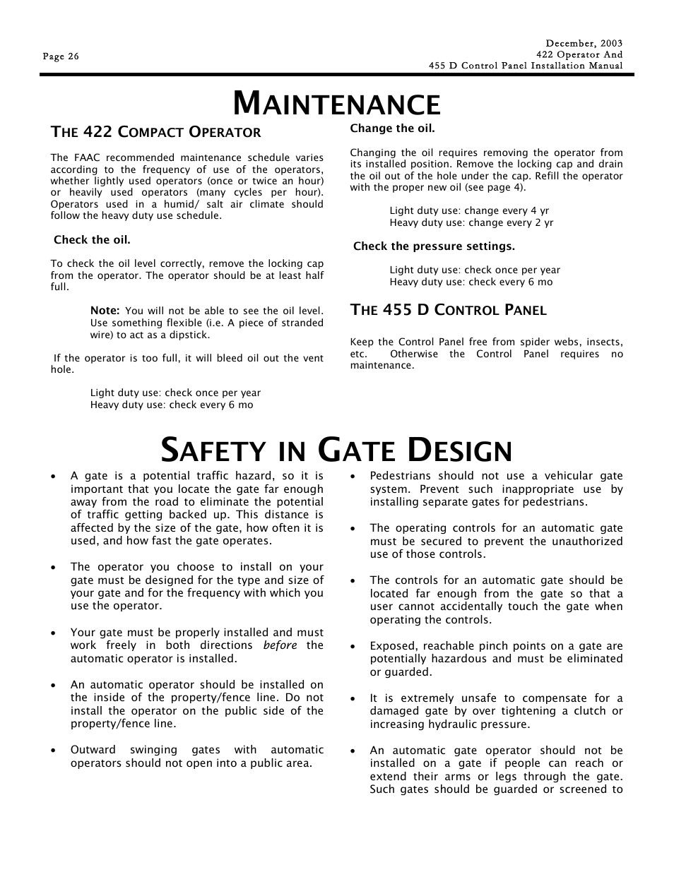 Aintenance, Afety, Esign | Controlled Products Systems Group 1042001 User Manual | Page 26 / 28