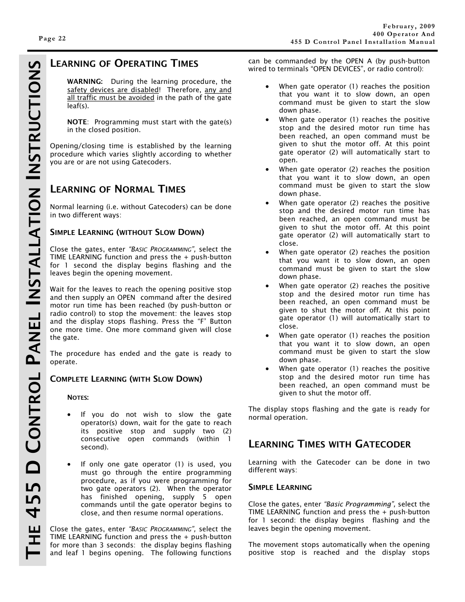 455 d c, Ontrol, Anel | Nstallation, Nstructions | Controlled Products Systems Group 1042011 User Manual | Page 22 / 28
