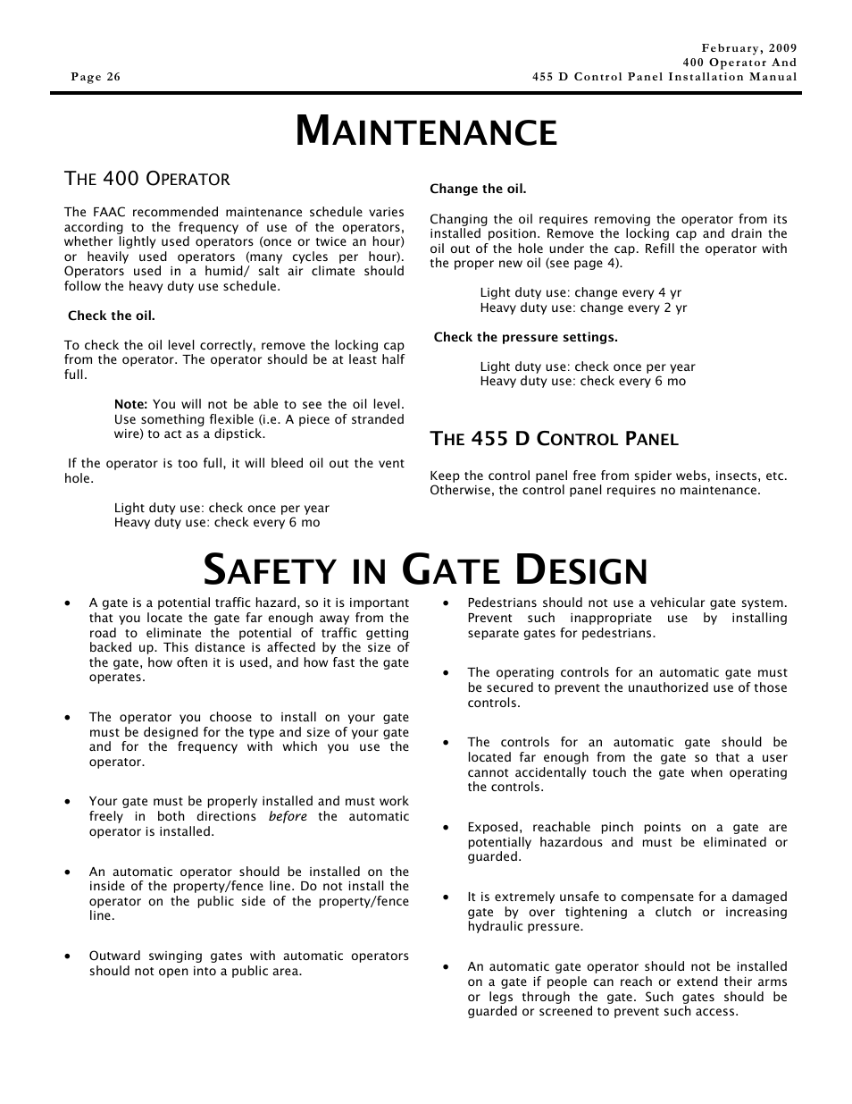 Afety, Esign, Aintenance | Controlled Products Systems Group 1042011 User Manual | Page 26 / 28