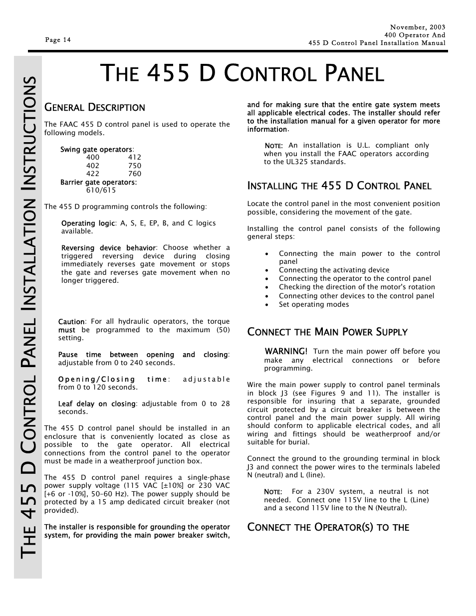 455 d c, Ontrol, Anel | On t r ol, Ns tal la t io n | Controlled Products Systems Group 1042011577 User Manual | Page 14 / 28