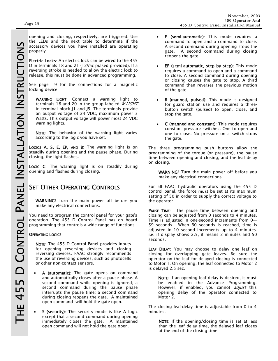 455 d c, On t r ol, Anel | Ns ta ll atio n, Nstr u c ti o n s | Controlled Products Systems Group 1042011577 User Manual | Page 18 / 28