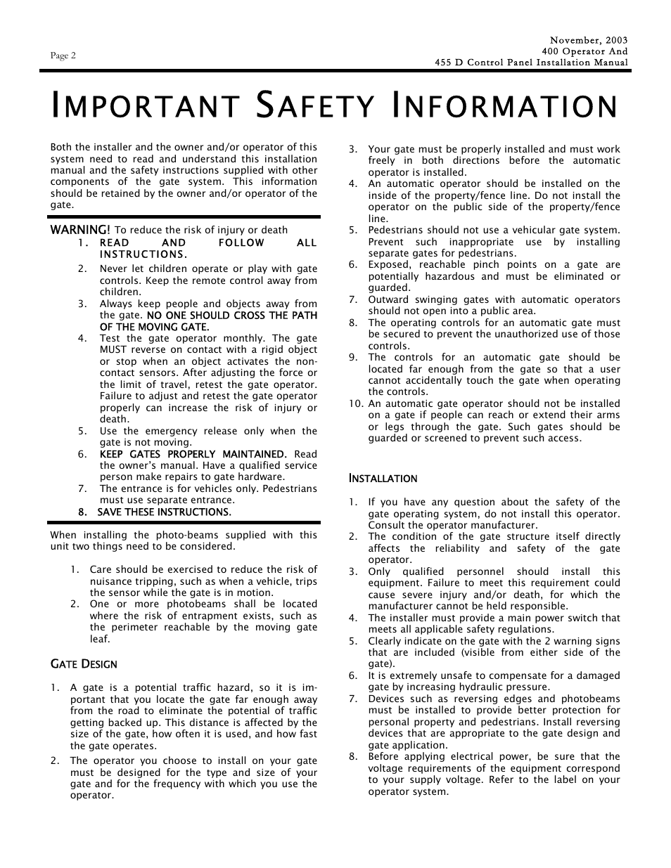 Mportant, Afety, Nformation | Controlled Products Systems Group 1042011577 User Manual | Page 2 / 28