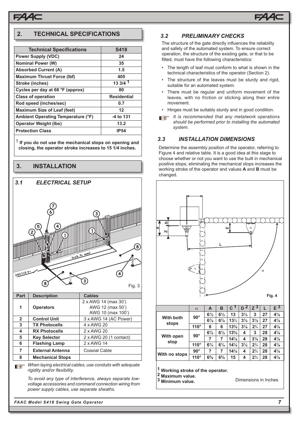 Installation, Technical specifications | Controlled Products Systems Group 104301 User Manual | Page 7 / 30