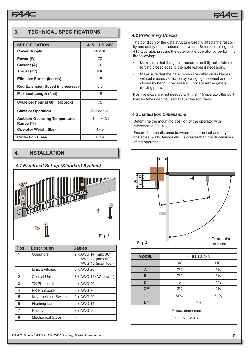 Technical specifications 4. installation | Controlled Products Systems Group 10441811 User Manual | Page 7 / 29