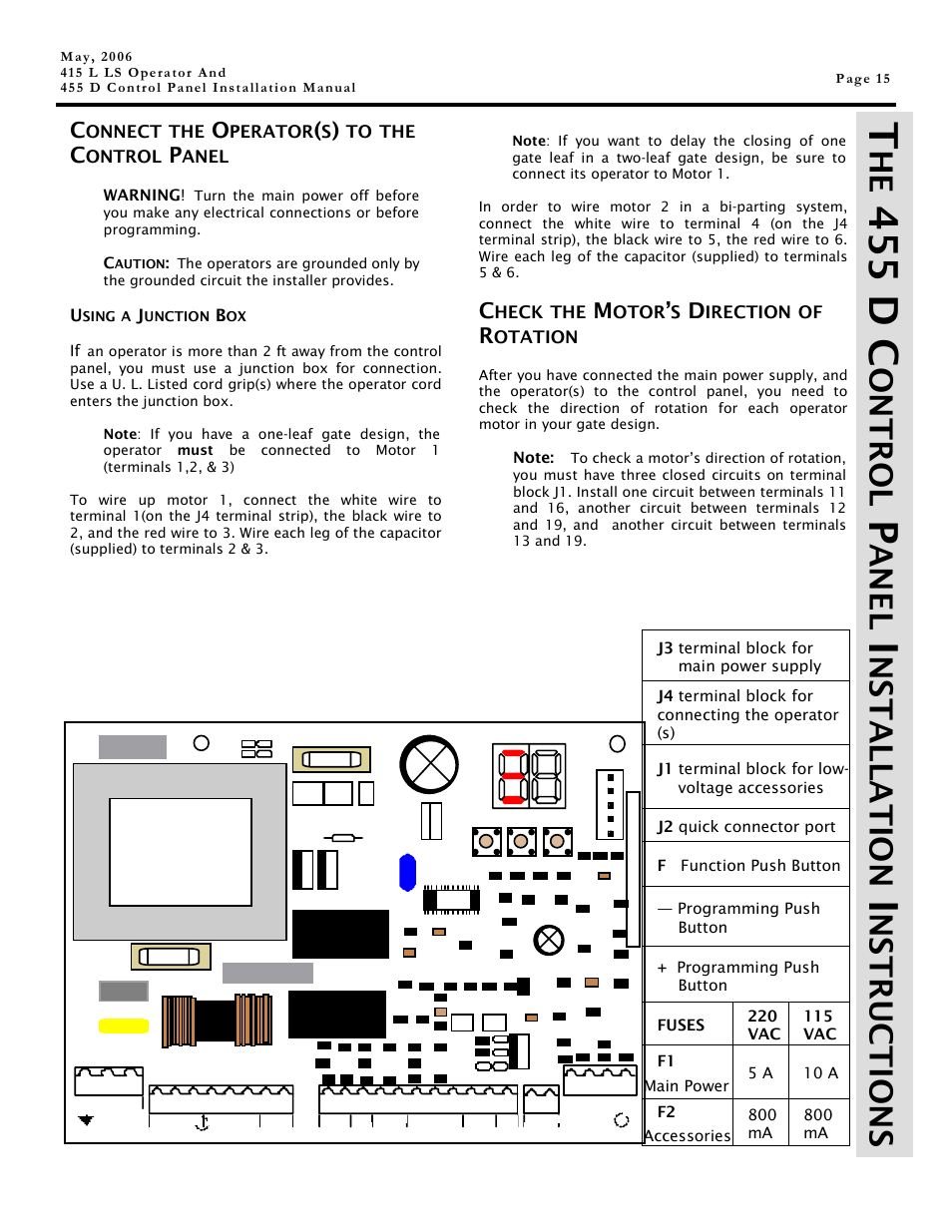 455 d c, Ontrol, Ane l | Ns t a ll at ion, Nstr uc ti on s | Controlled Products Systems Group 1044182 User Manual | Page 15 / 28