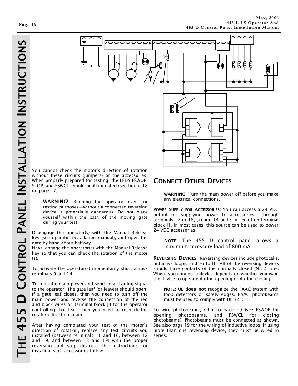 455 d c, Ont r ol, Ane l | Nstalla t ion, Ns tructions, Onnect, Ther, Evices | Controlled Products Systems Group 1044182 User Manual | Page 16 / 28